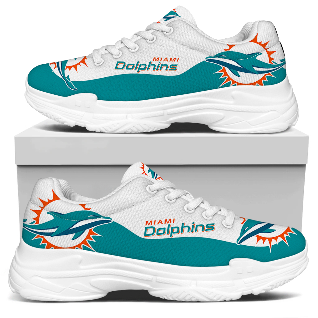 Women's Miami Dolphins Edition Chunky Sneakers With Line 002